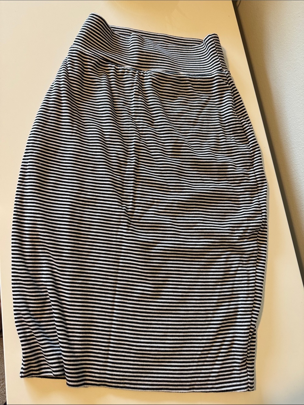 Athleta Black and White Striped Pencil Skirt - XXS